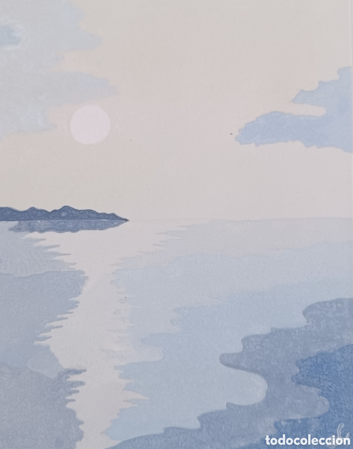 Art: Acr&iacute;lico paisaje azul por Edis