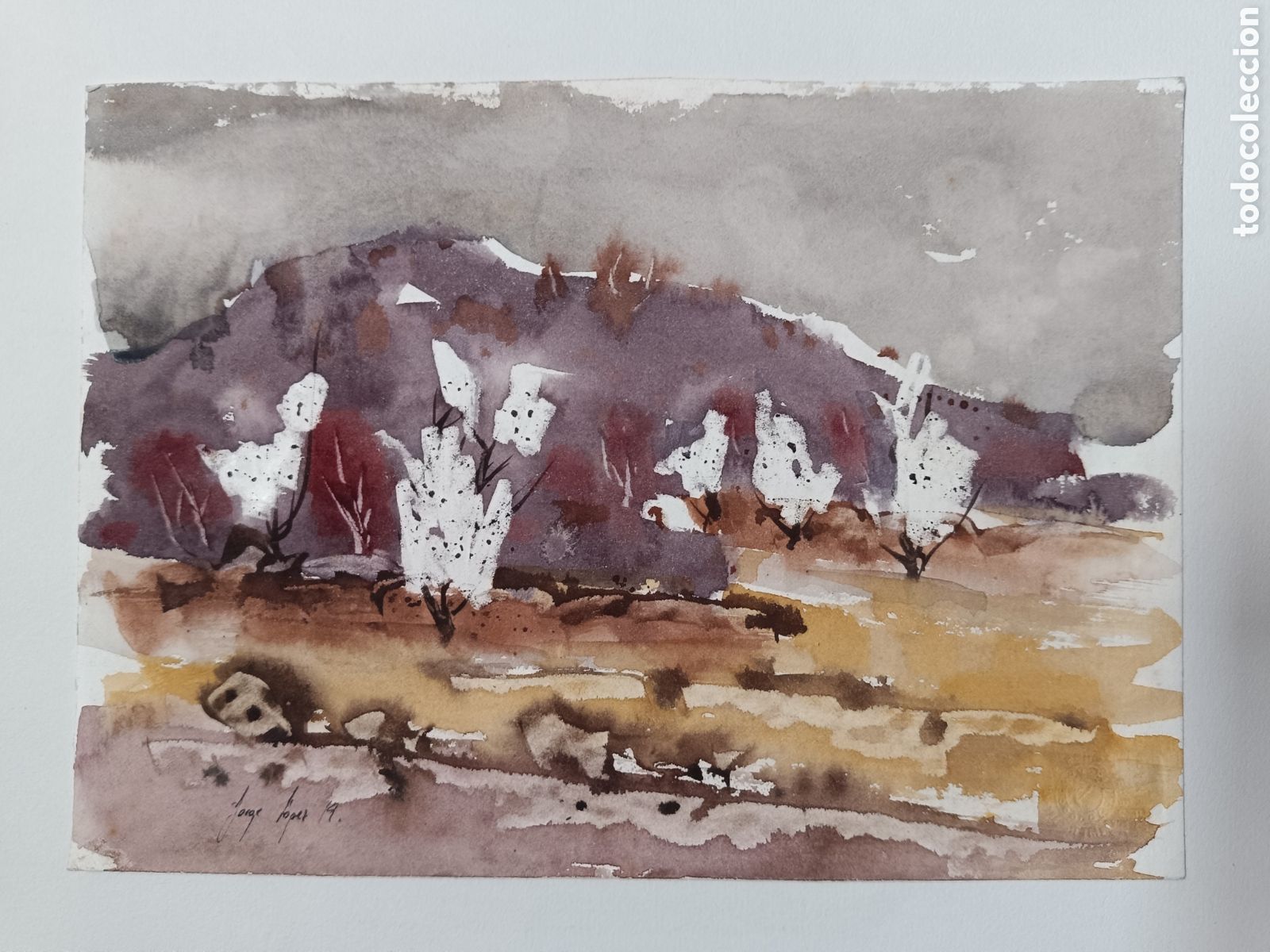 Arte: Acuarela paisaje de monta&ntilde;a