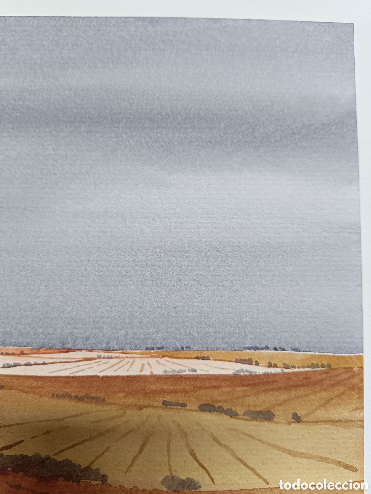 Kunst: Acuarela paisaje castellano por J. Andres 1988