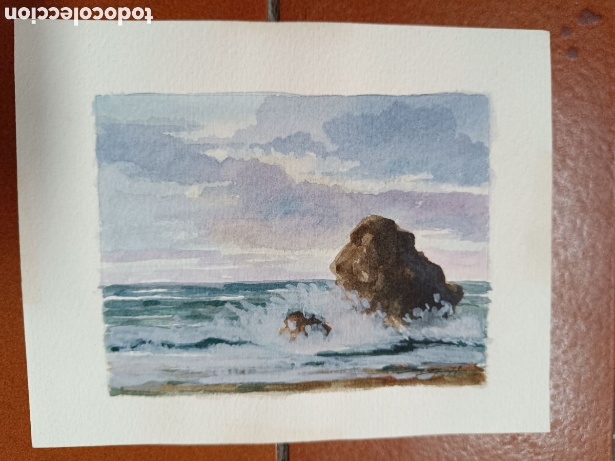 Arte: Acuarela marina olas rompiendo - Foto 6