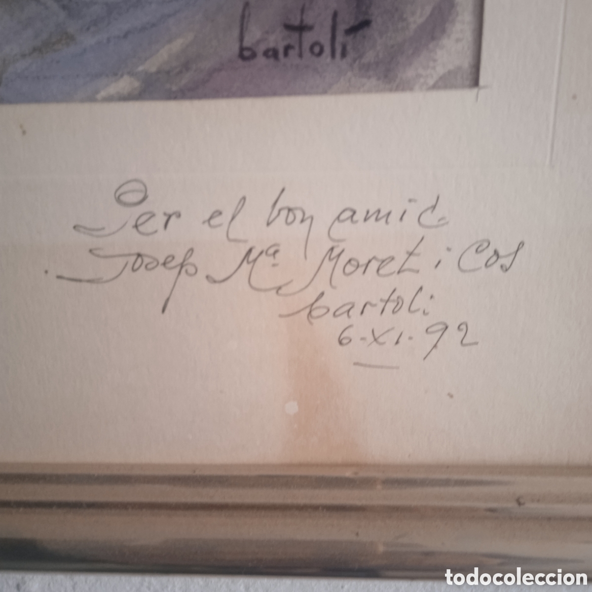Arte: Acuarela de Josep bartoli,dedicada - Foto 3