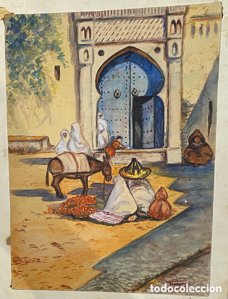 Arte: Escena &aacute;rabe - firmado ilegible