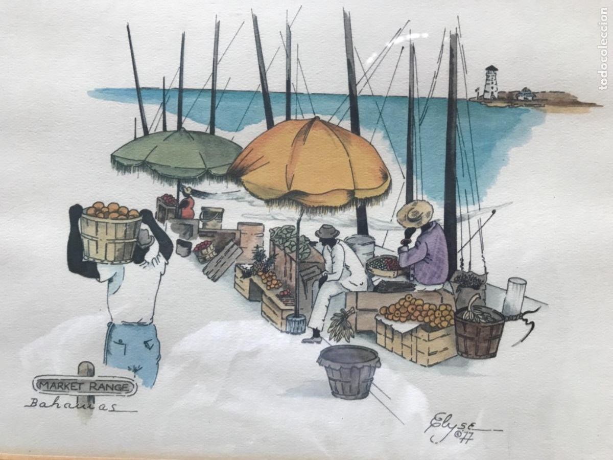 Arte: Bahamas, mercado 30x40, 1977 Elyse - Foto 2