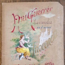Arte: NEU GUERRER 1890 -DIBUJO ORIGINAL RAMON RIERA MOLINER 1875-1937- 44 X 32 CM.
