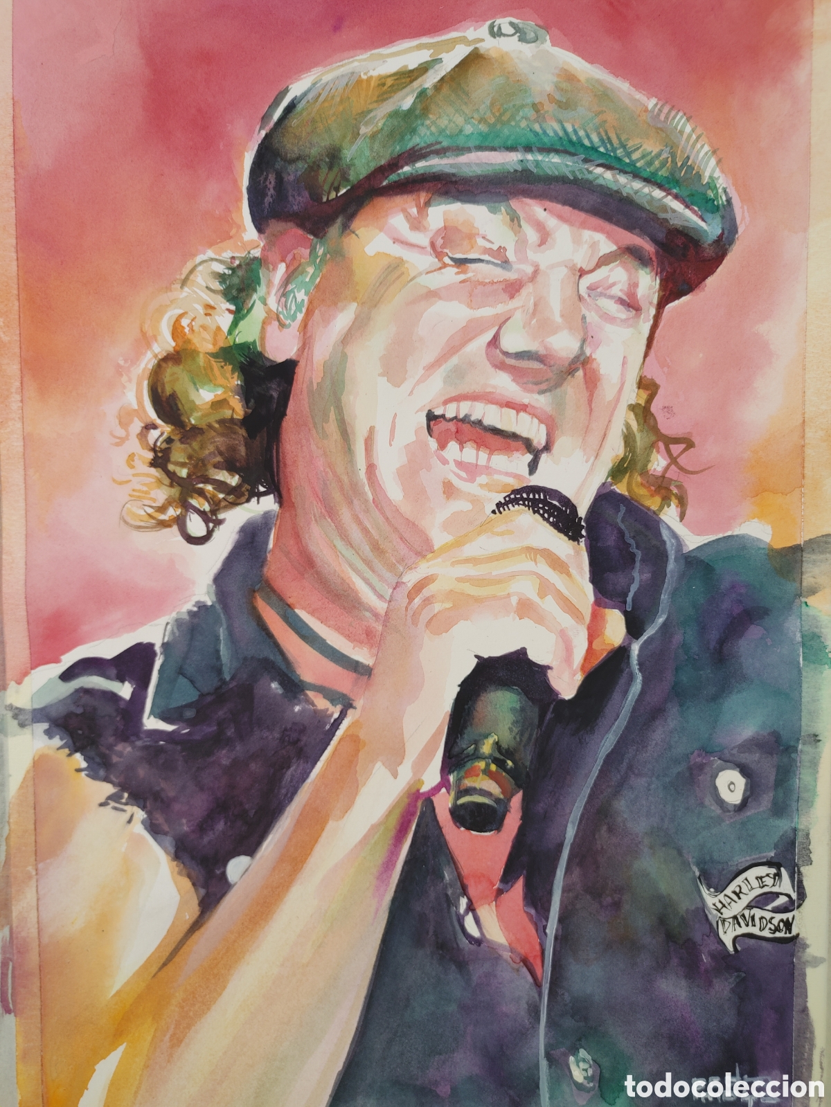 Arte: Brian Johnson ACDC Acuarela - Foto 1