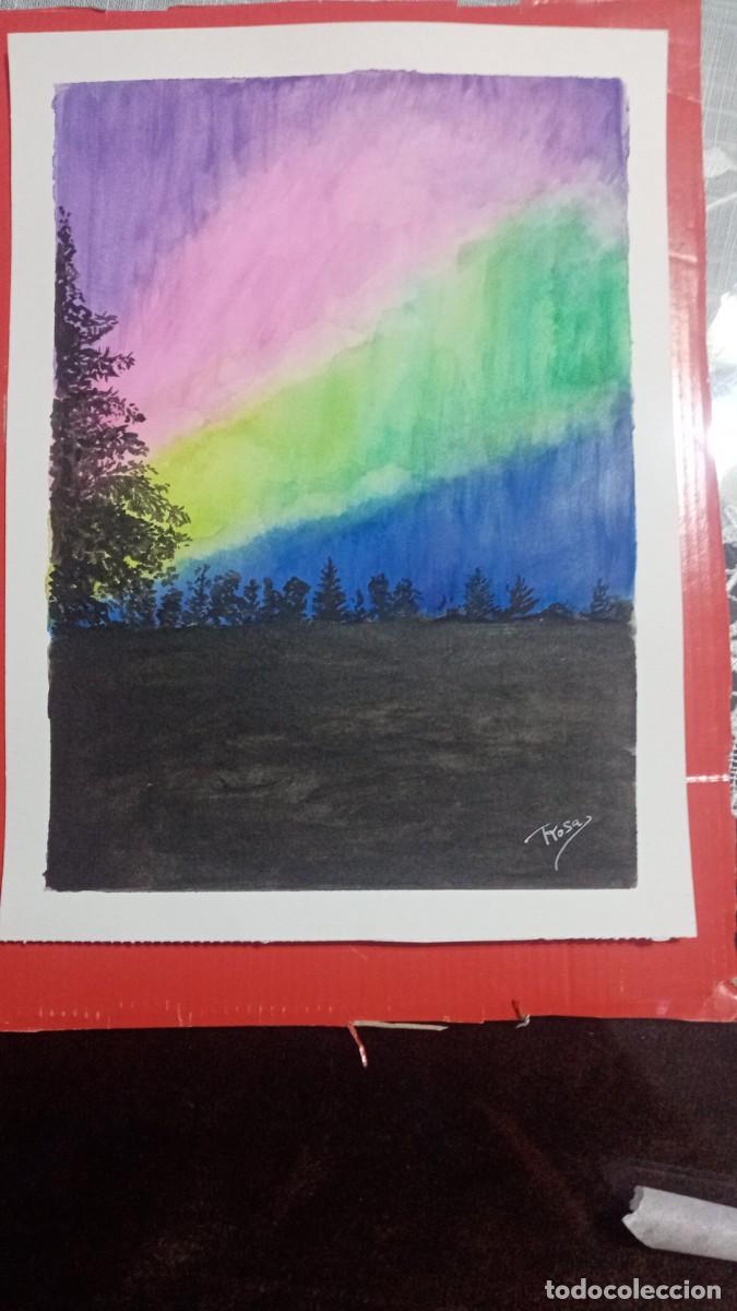 Arte: Aurora Boreal. Acuarela - Foto 1
