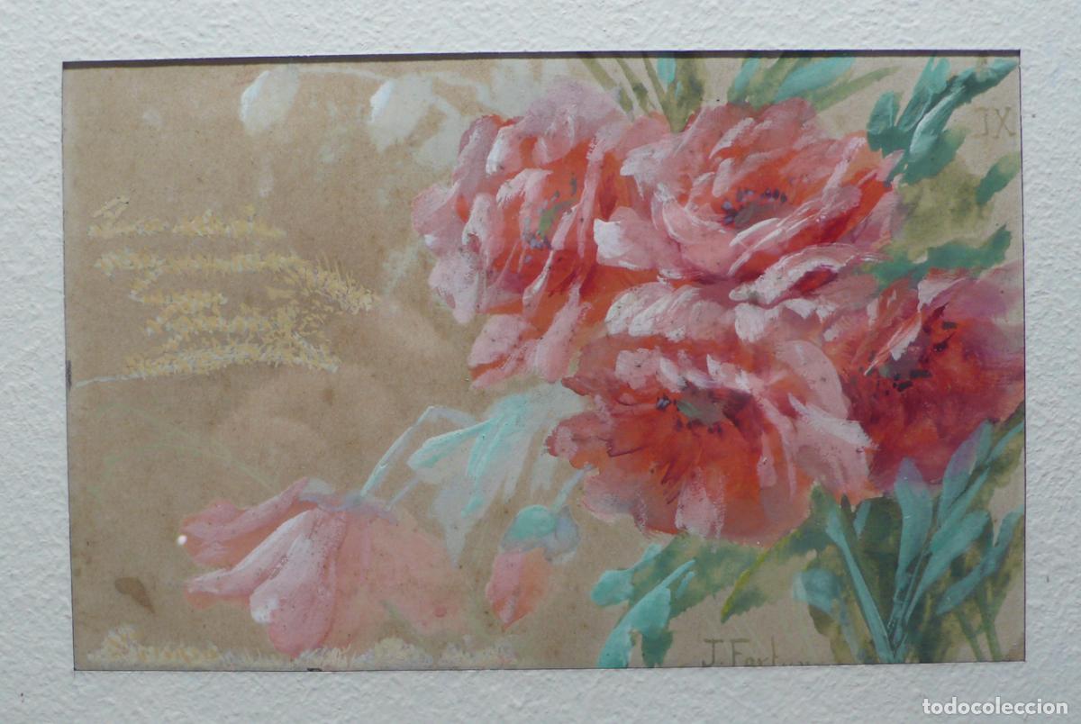 Arte: CUATRO ACUARELA FLORES - Foto 3