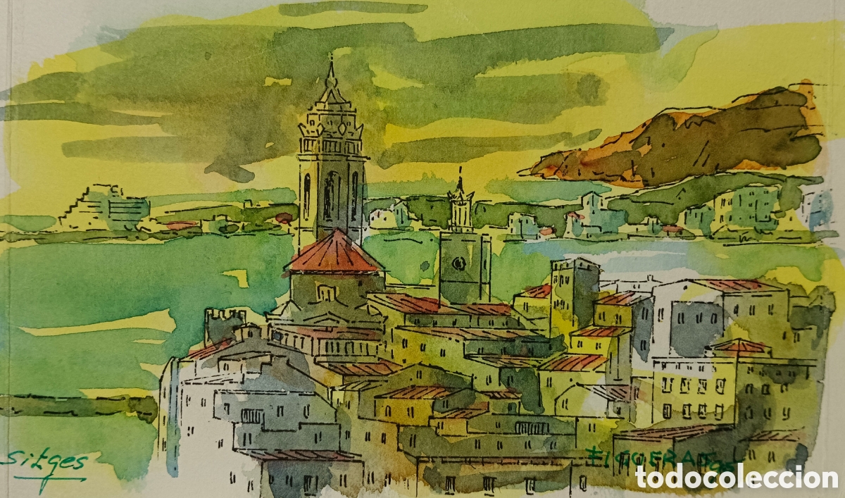 Arte: Jordi FIGUERES acuarela, dibujo Sitges