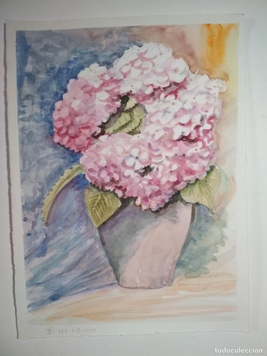 Arte: florero acuarelas a&ntilde;os 90 - Foto 1