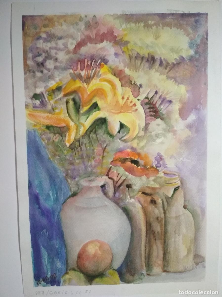 Arte: florero acuarelas a&ntilde;os 90 - Foto 1