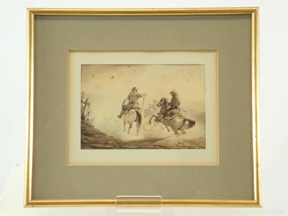 Arte: VAQUEROS A CABALLO - ACUARELA - Foto 1