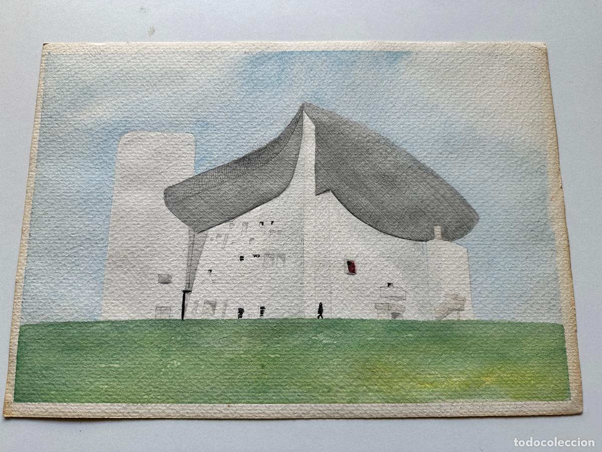 Arte: ACUARELA EDIFICIO DE LE CORVUSIER - Foto 1