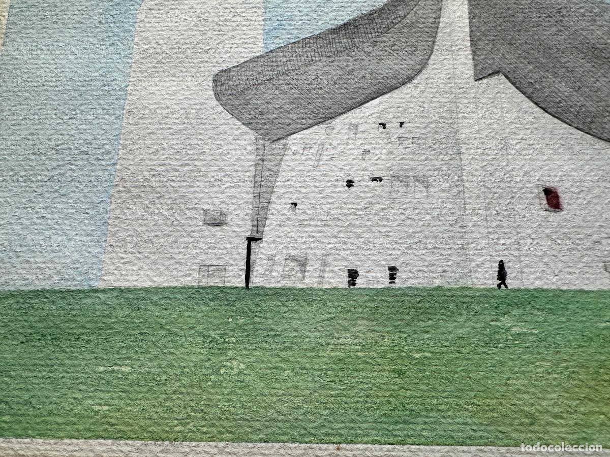 Arte: ACUARELA EDIFICIO DE LE CORVUSIER - Foto 2