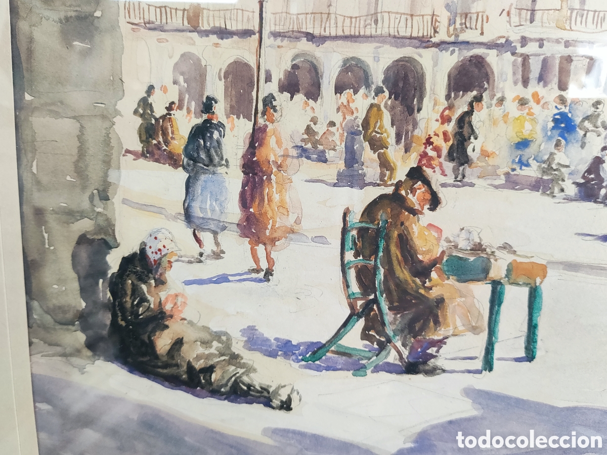 Arte: PLAZA MAYOR DE MADRID. ACUARELA - Foto 3