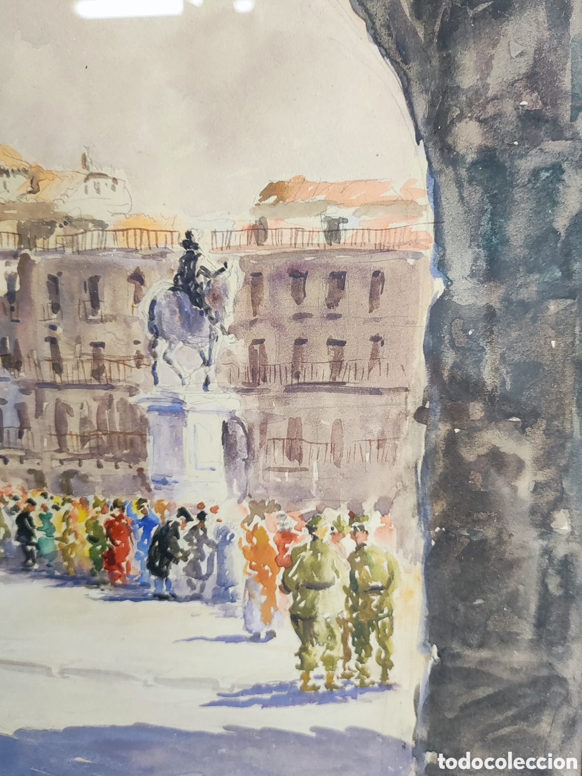 Arte: PLAZA MAYOR DE MADRID. ACUARELA - Foto 4