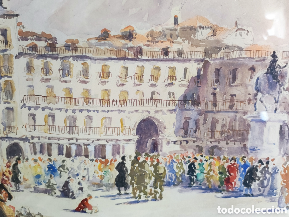 Arte: PLAZA MAYOR DE MADRID. ACUARELA - Foto 5
