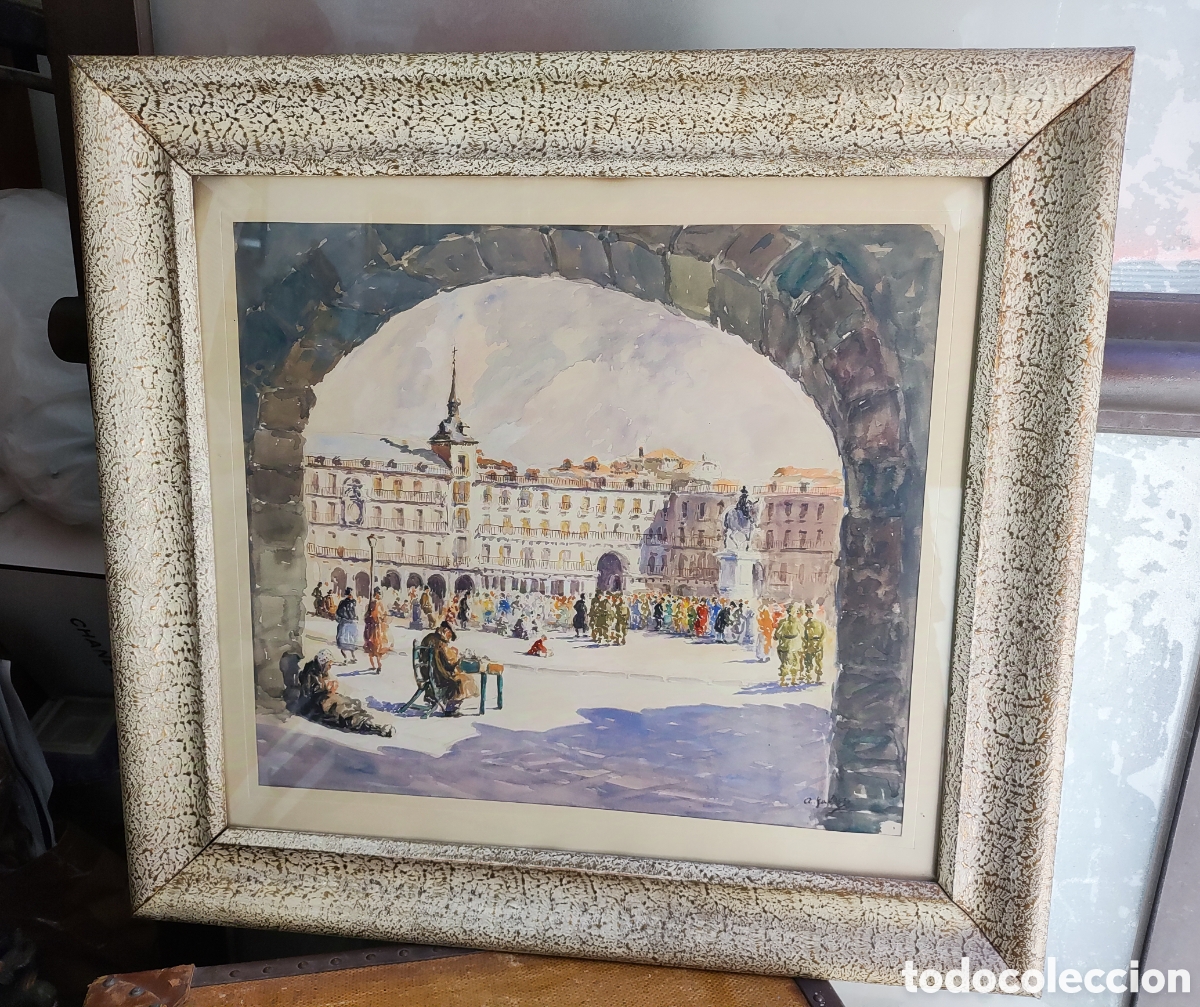 Arte: PLAZA MAYOR DE MADRID. ACUARELA - Foto 8