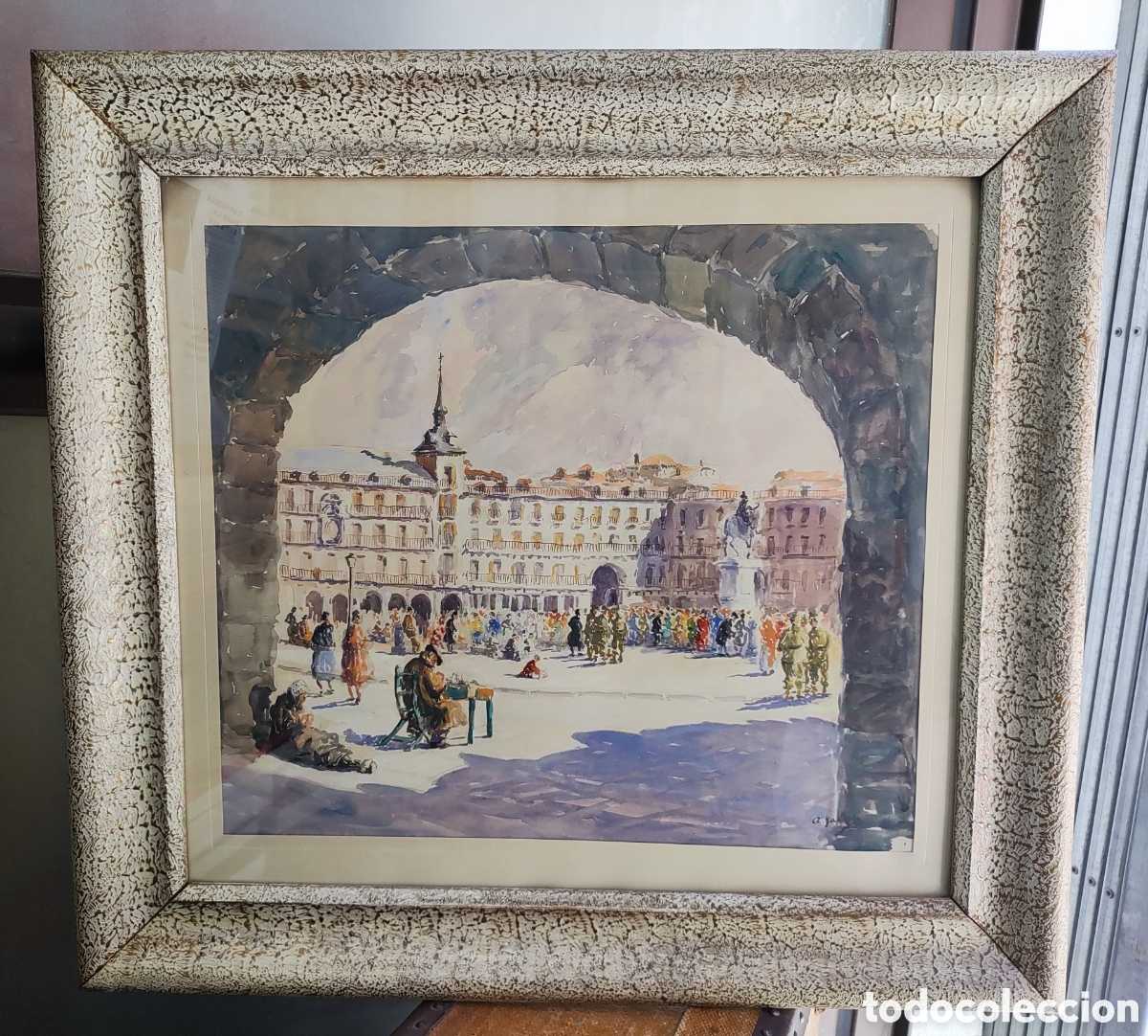 Arte: PLAZA MAYOR DE MADRID. ACUARELA - Foto 1