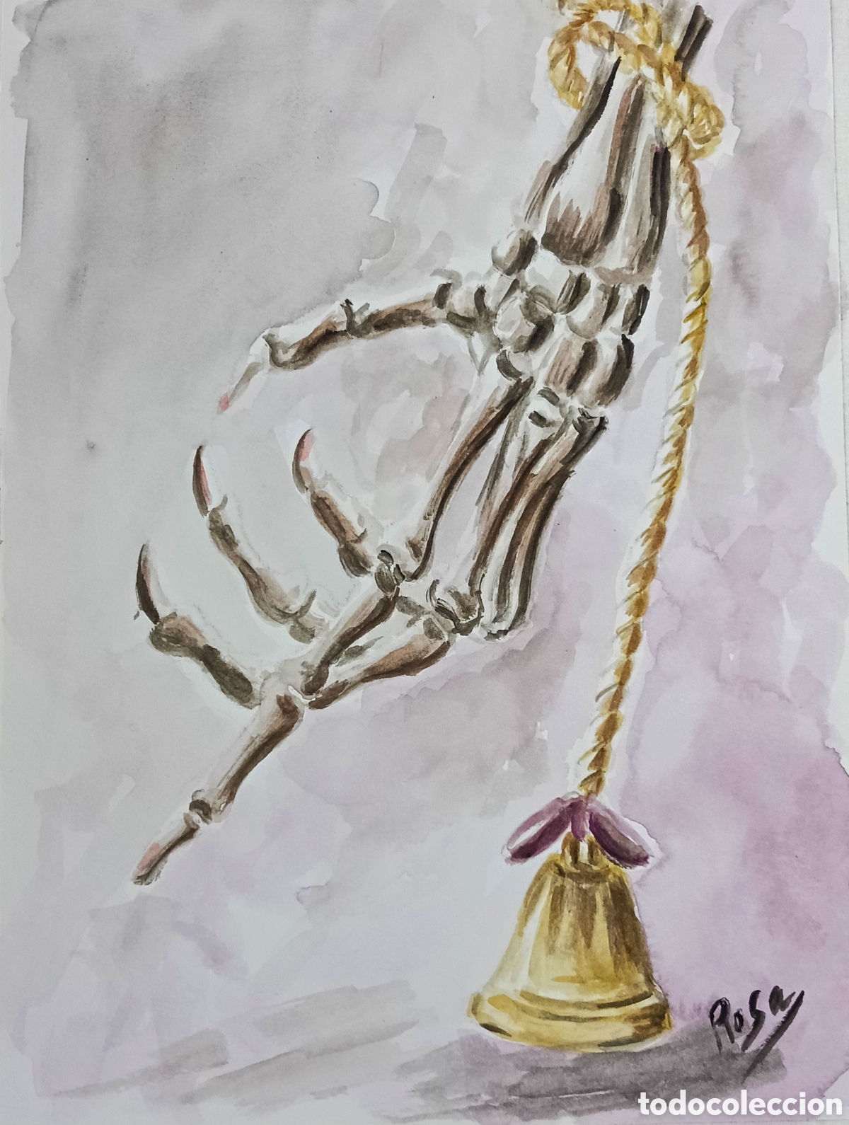Arte: Mano esqueleto, acuarela - Foto 1