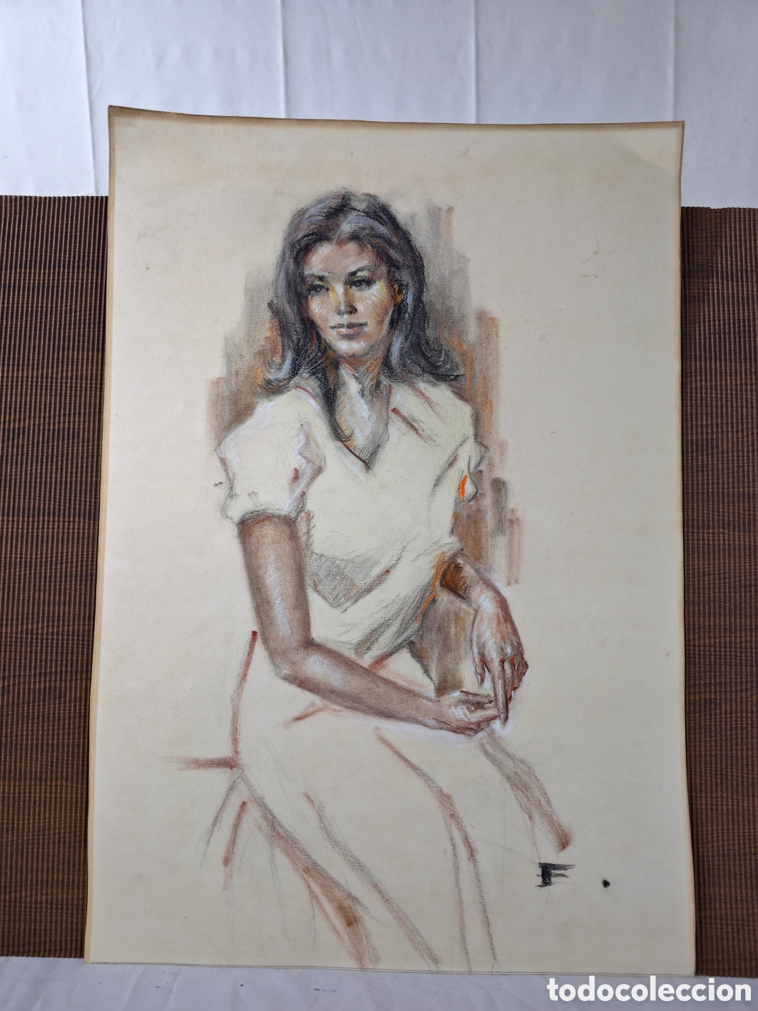 Arte: Retrato de Modelo al pastel An&oacute;nimo - Foto 3