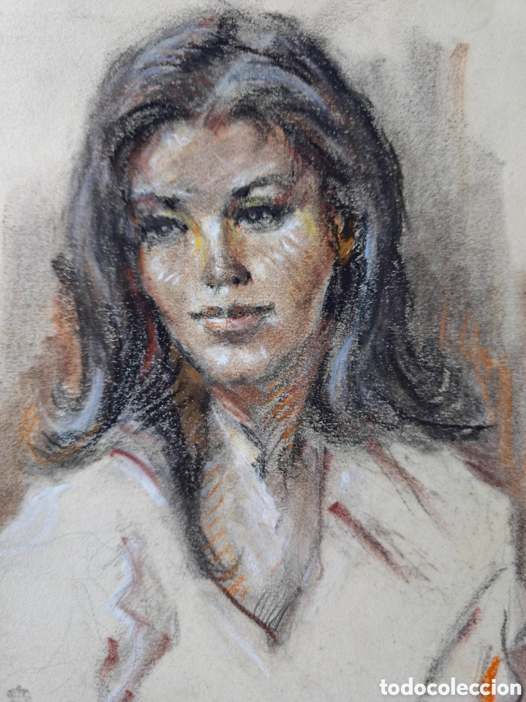 Arte: Retrato de Modelo al pastel An&oacute;nimo - Foto 4