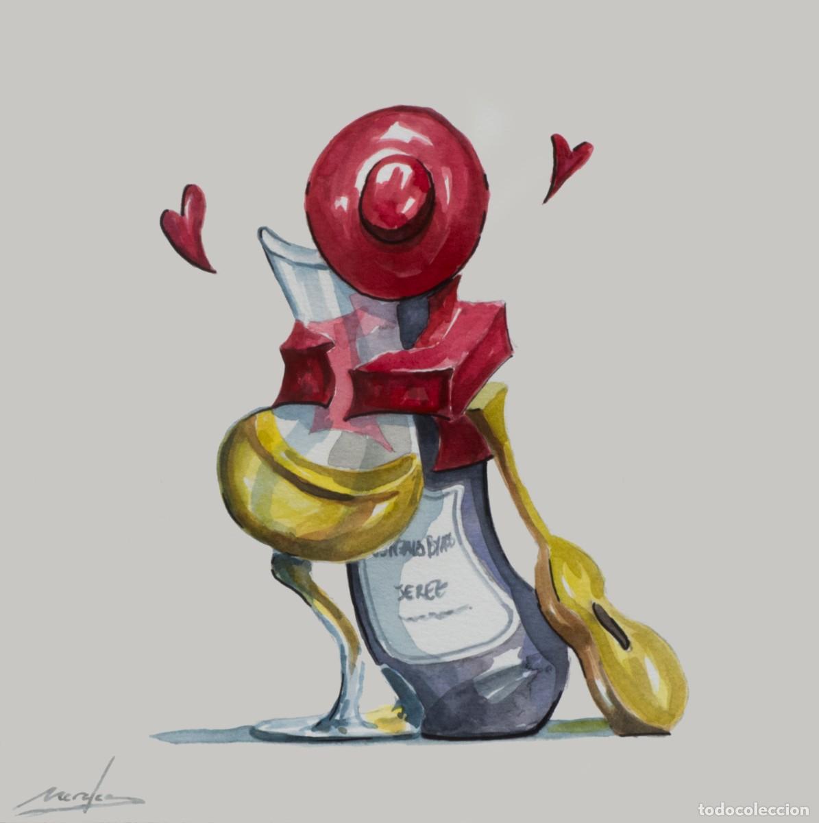 Arte: Original acuarela Tio Pepe - Foto 1