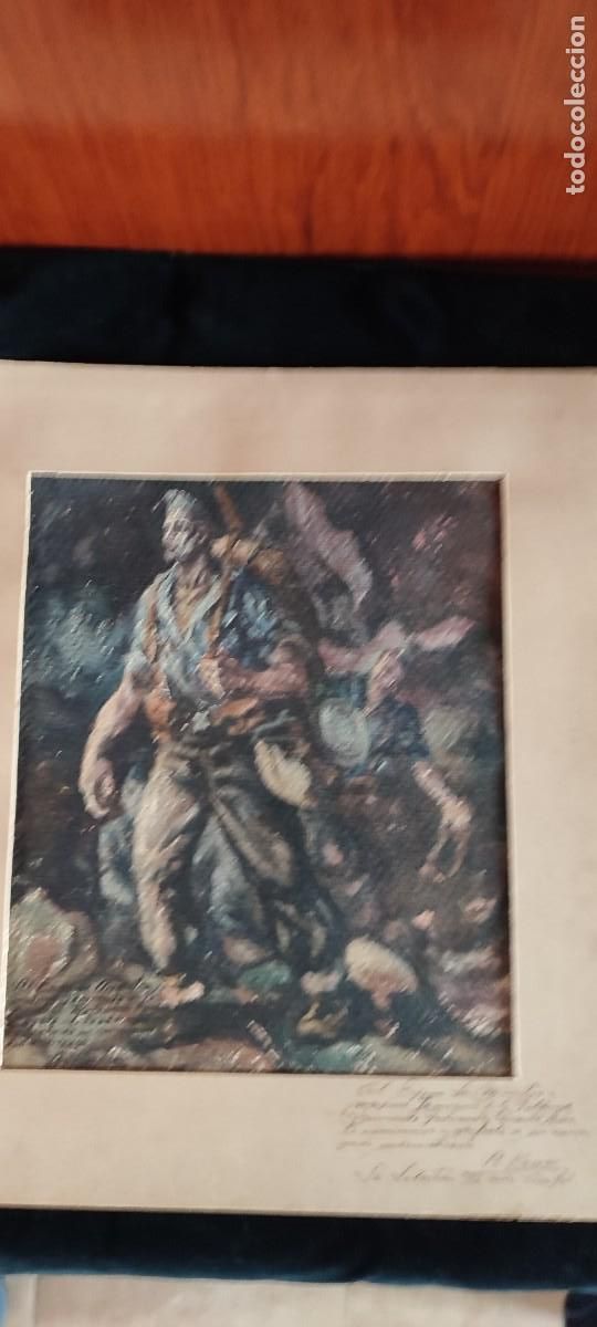 Arte: Magnifica acuarela titulada Legionarios en el frente del pintor Arturo Kemer