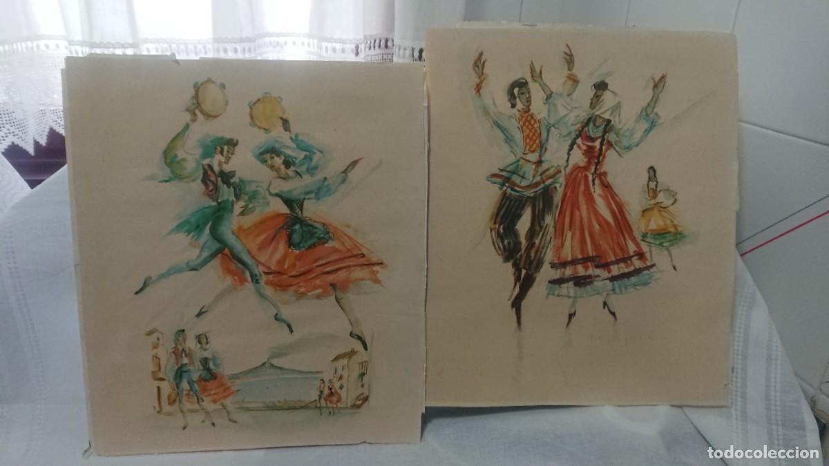 Arte: Dos l&aacute;minas-hojas PERE CLAPERA, d&eacute;cada de los 60 - Foto 1