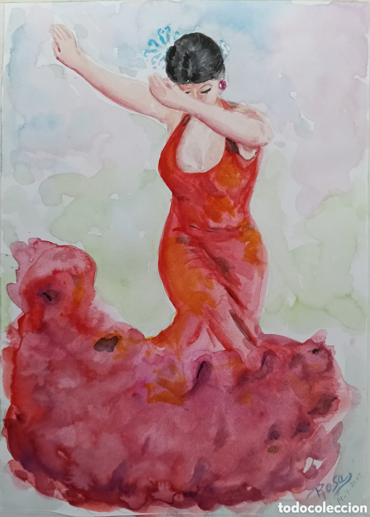 Arte: Acuarela. Mi gitanilla - Foto 1
