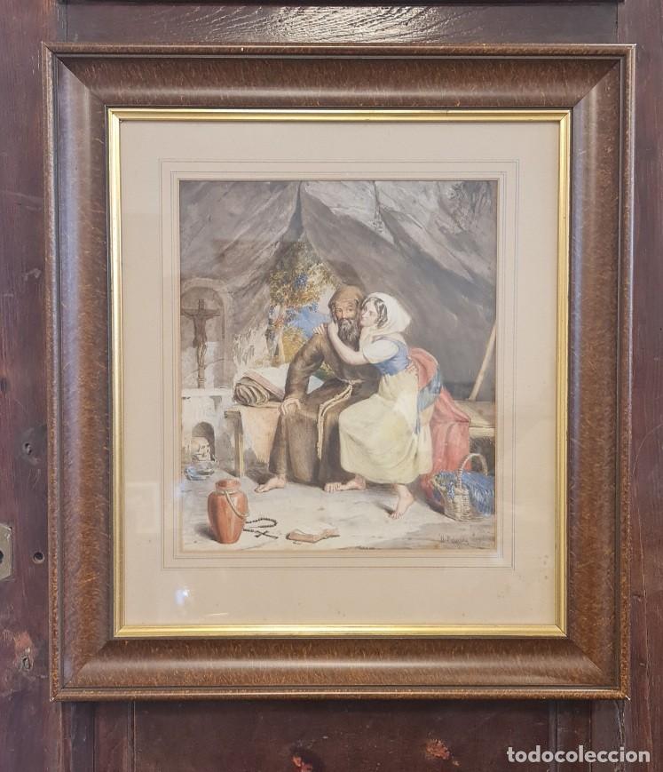 Arte: Acuarela William Mulready 1853 - Foto 1