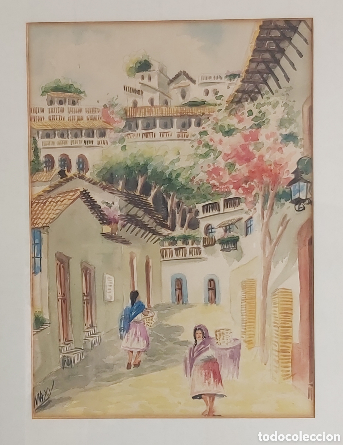 Arte: M&Eacute;XICO, pintor Max Vidal, 2 Acuarelas. - Foto 6