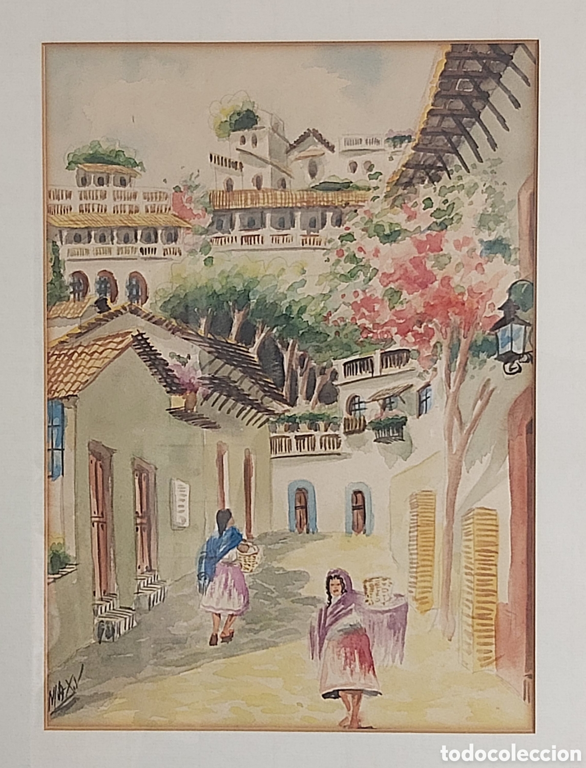 Arte: M&Eacute;XICO, pintor Max Vidal, 2 Acuarelas. - Foto 5