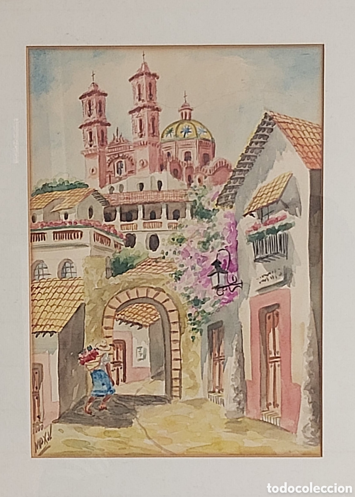 Kunst: PAREJA DE ACUARELAS, MAX VIDAL , M&Eacute;XICO, pintor Max Vidal, 2 Acuarelas.