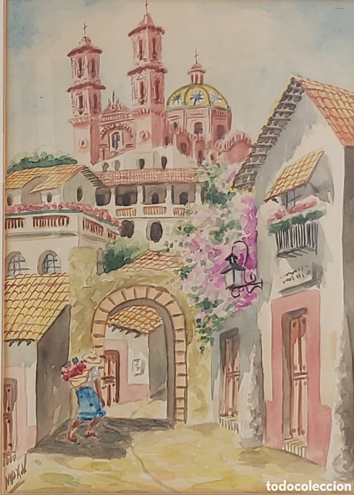 Arte: M&Eacute;XICO, pintor Max Vidal, 2 Acuarelas. - Foto 3