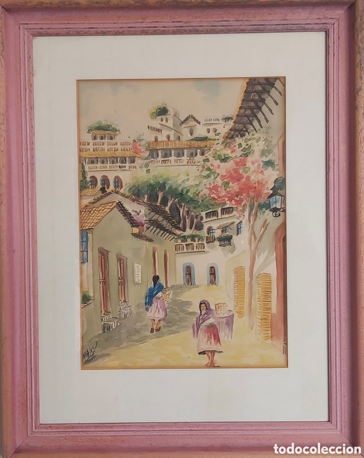 Arte: PAREJA DE ACUARELAS, MAX VIDAL , M&Eacute;XICO, pintor Max Vidal, 2 Acuarelas.