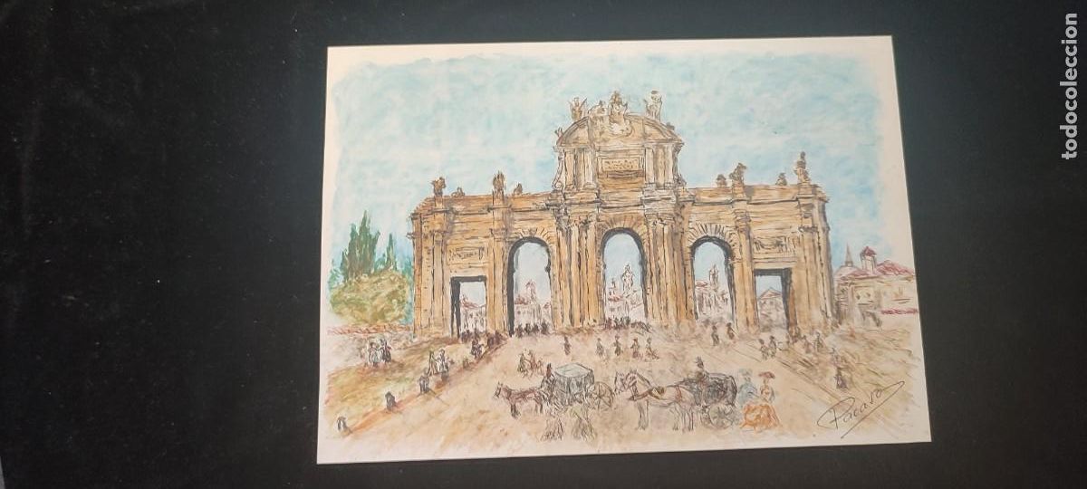 Arte: Acuarela de la Puerta de Alcala - Foto 1