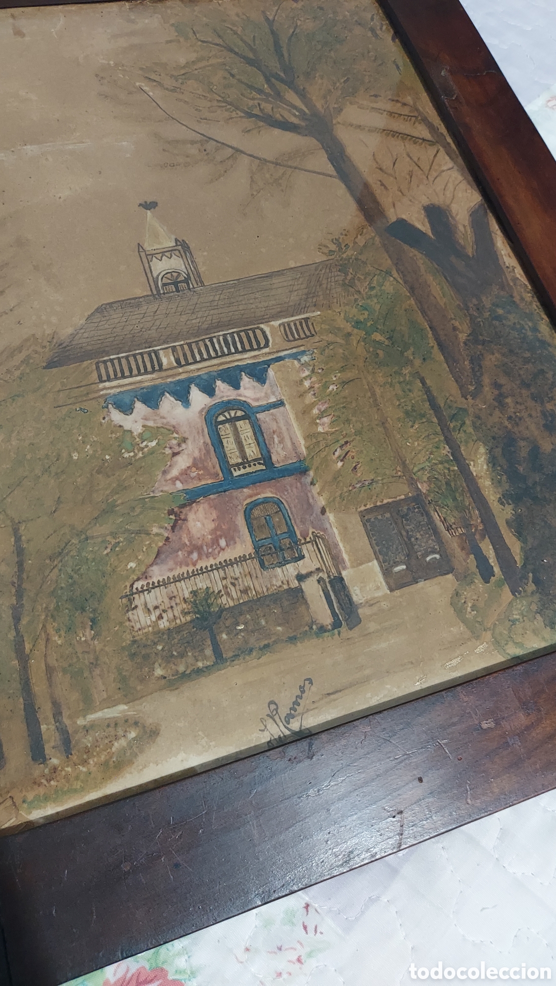 Arte: Acuarela enmarcada S.XIX - Foto 3