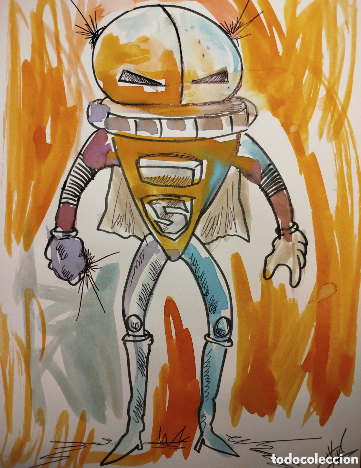 Arte: Acuarela original DinA4 - Robot - Foto 1