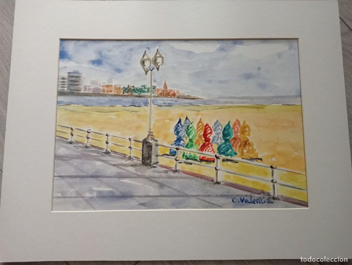 Arte: Casetas en la playa de Gij&oacute;n - Foto 1