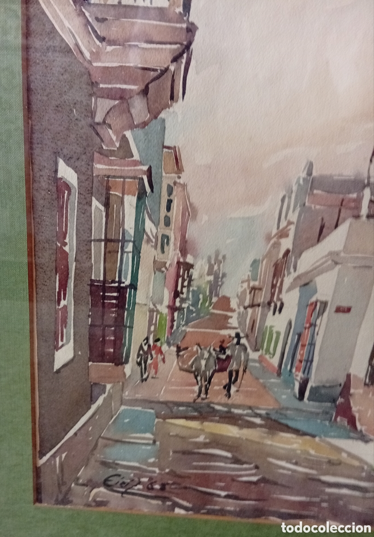 Art: Pintura gallega acuarela del pintor Aquilino Eiriz (Ferrol, la Coru&ntilde;a 1931-2024)l
