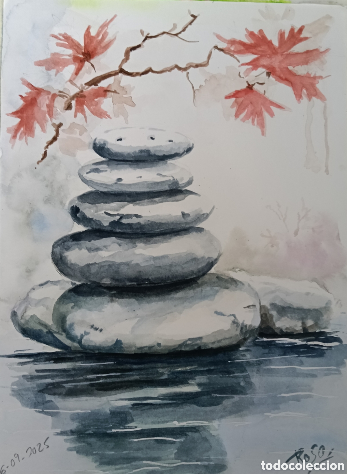 Arte: Acuarela. Relax. Piedras - Foto 1