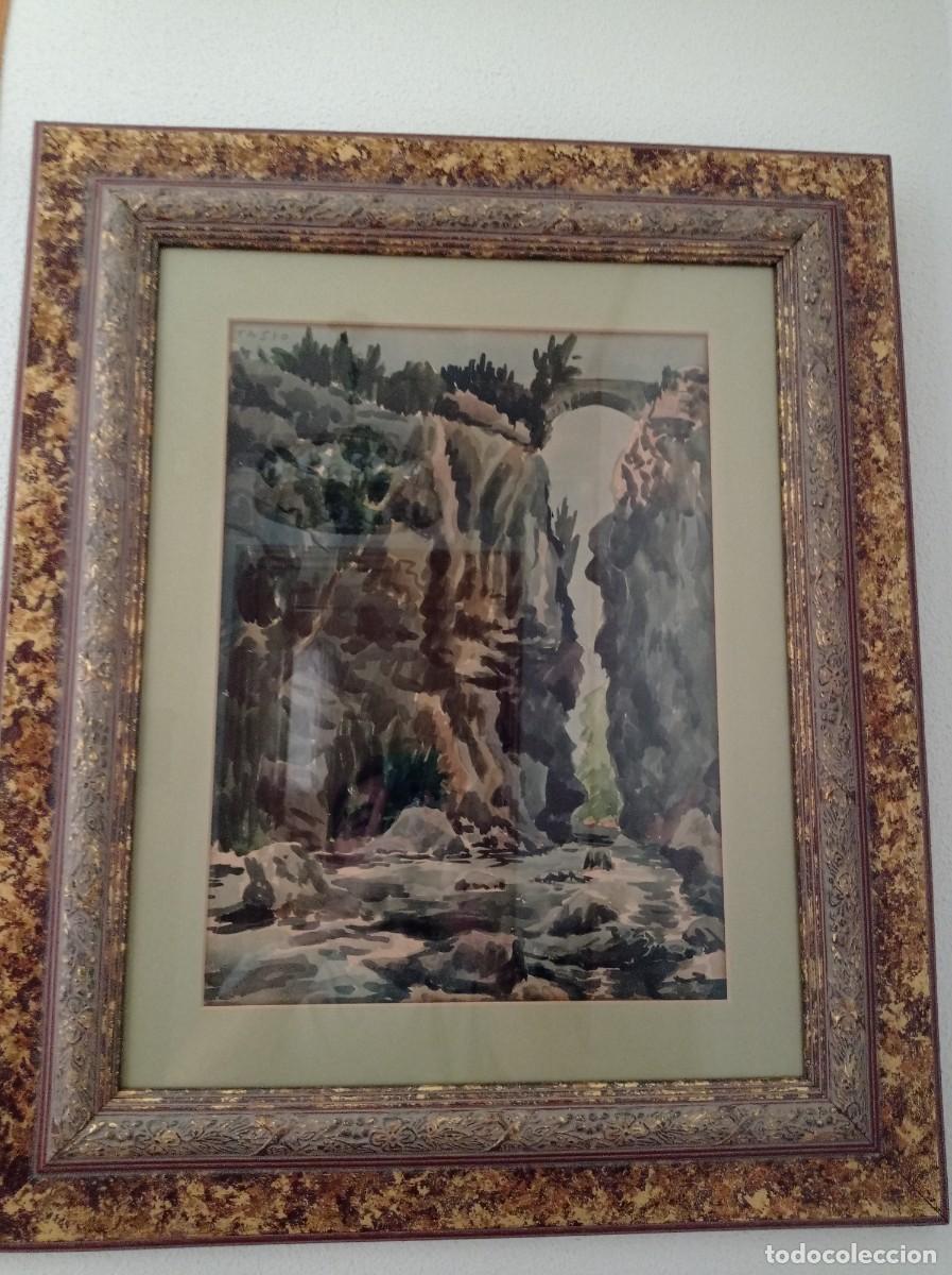 Art: ACUARELA DE EUSTASIO FLORS MELIA - TASIO - 70 X 59 CMS ENMARCADO