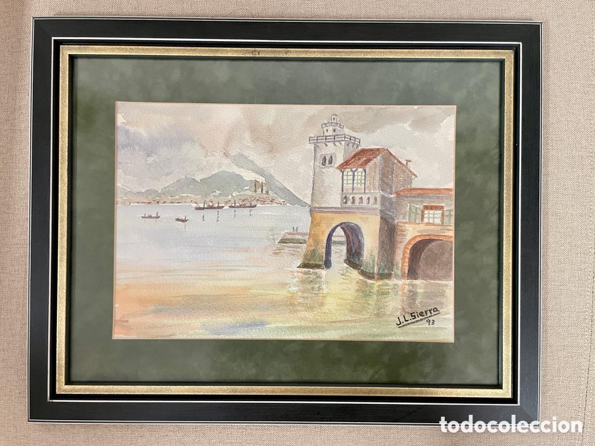 Arte: Acuarela firmada por J. L. Sierra Puerto Algorta