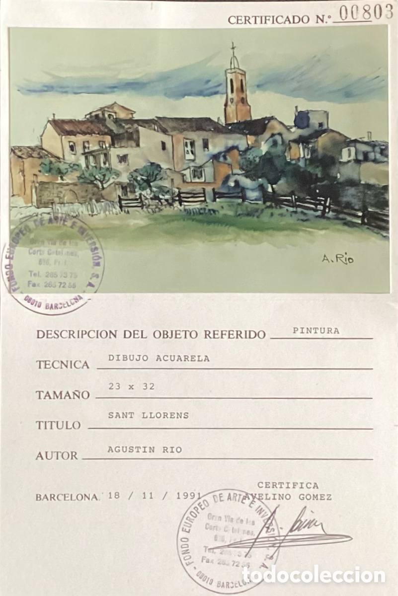 Arte: &ldquo; SANT LLORENS &ldquo; DE AGUSTIN R&Iacute;O. - Foto 2