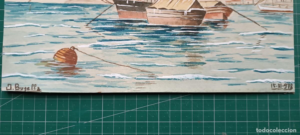 Arte: ACUARELA CON BARCOS SIN ENMARCAR - Foto 2