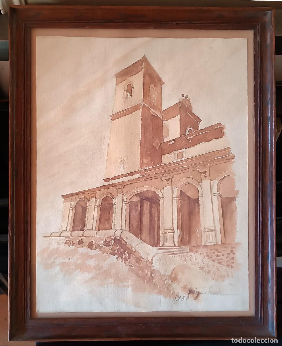 Arte: 1958 ACUARELA ENMARCADA DE EPOCA - Foto 1