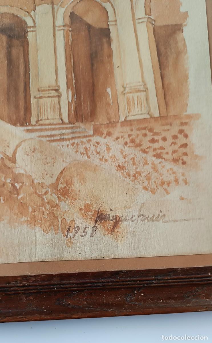Arte: 1958 ACUARELA ENMARCADA DE EPOCA - Foto 2