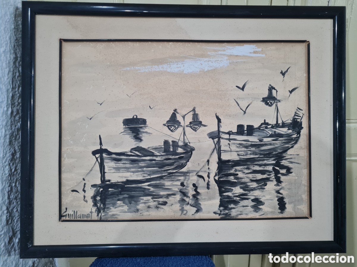 Arte: Acuarela de barcas Guillamet - Foto 1