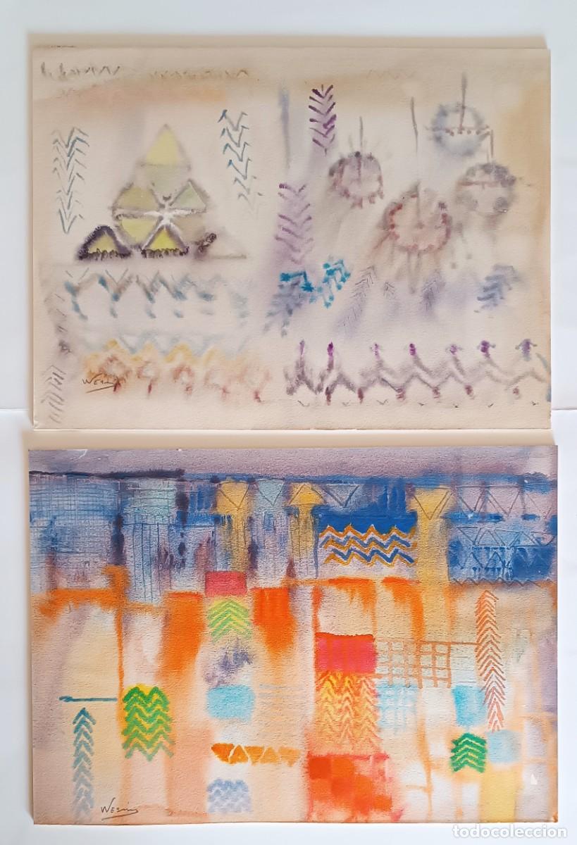 Arte: PAREJA DE ACUARELAS ABSTRACTAS. - Foto 1