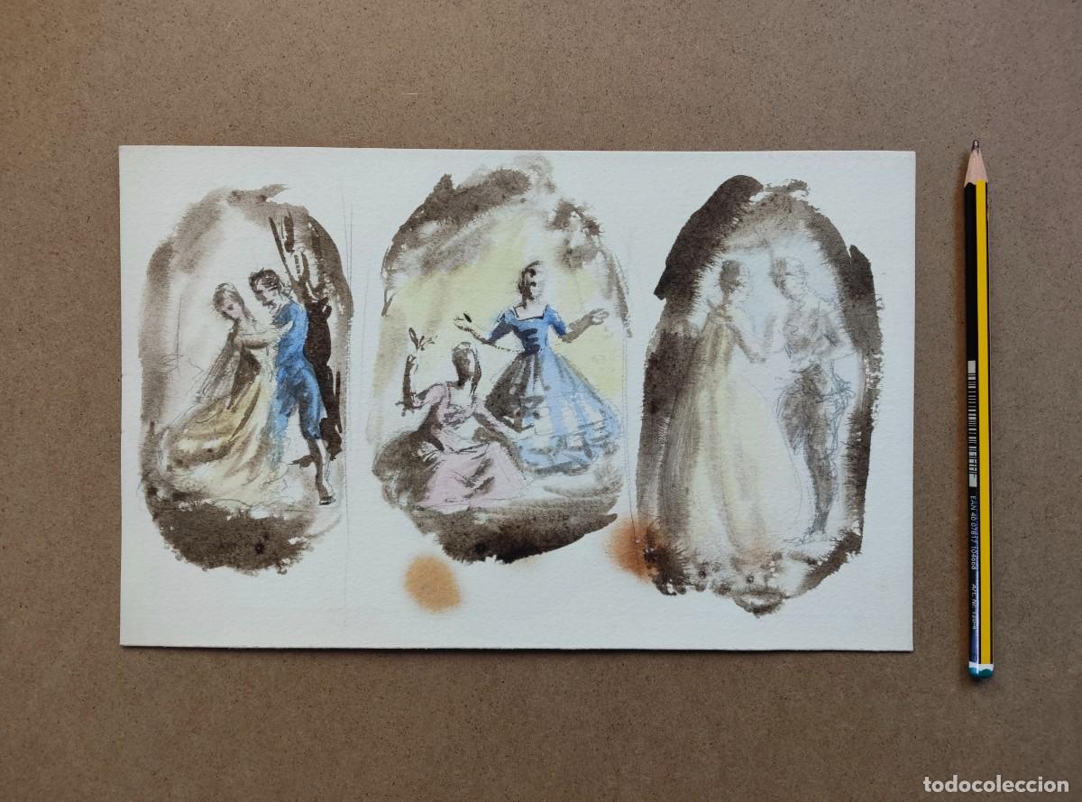 Arte: Escenas galantes - acuarela - Foto 1